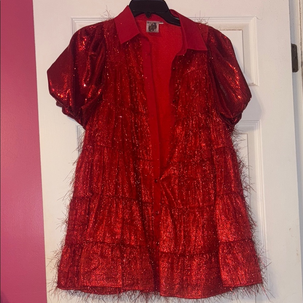Queen of Sparkles Red Fringe Dress